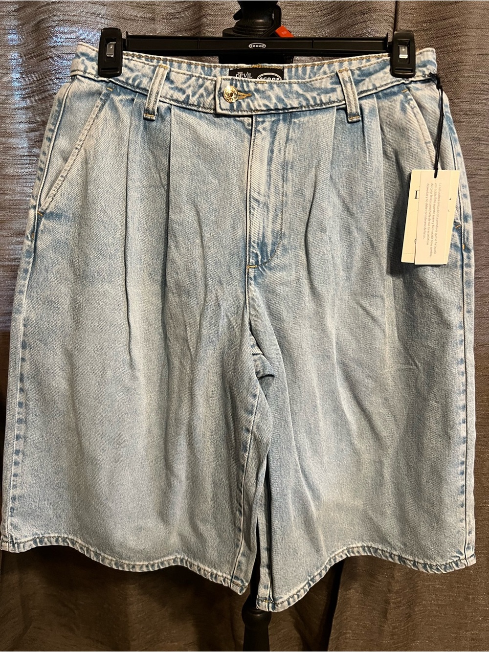 Light Blue Denim Bermuda Shorts - Women's Relaxed Fit